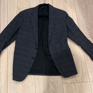 Banana Republic Charcoal Glen Plaid Sport Coat